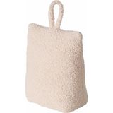 Deurstopper - 2x - 1 kilo - beige - pluche/teddy stof - 20 x 10 cm - Deurstoppers