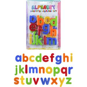 4x setjes Gekleurde magnetische alfabet speelgoed letters 26 stuks 4 cm - Magneten