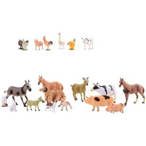 Zak van 60x boerderij dieren - Speelfigurenset