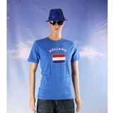 Blauw shirt vlag Holland - Feestshirts