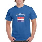 Blauw shirt vlag Holland - Feestshirts