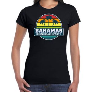 Bahamas zomer t-shirt / shirt Bahamas bikini beach party zwart voor dames - Feestshirts