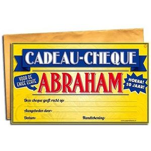 Voor de Abraham kado cheque bedankje - Fopartikelen