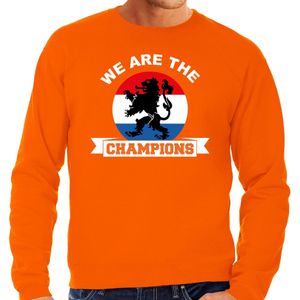 Grote maten oranje sweater / trui Holland/Nederland supporter we are the champions EK/WK voor heren - Feesttruien