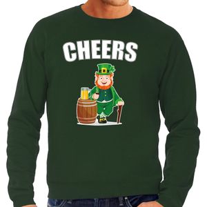 Cheers bier St. Patricks day sweater / kostuum groen heren - Feestshirts
