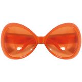 Oranje mega party zonnebril voor dames - Verkleedbrillen