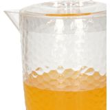 Schenkkan/sapkan karaf met deksel - 2x - kunststof - 2 liter inhoud - transparant - schenktuit