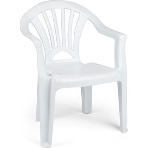Plasticforte Stoeltje voor kinderen - 2x - wit - 50 cm - binnen en buiten - kunststof - Kinderstoelen