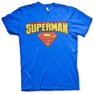 Superman verkleed T-shirt blauw heren - Feestshirts