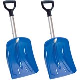 2x stuks compacte sneeuwscheppen / sneeuwschuivers blauw uitschuifbare steel 53 - 89 cm - Sneeuwschuivers