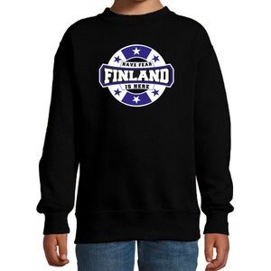 Have fear Finland is here / Finland supporter sweater zwart voor kids - Feesttruien