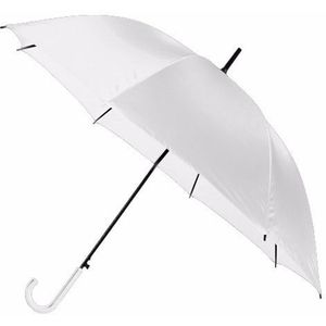 1x Witte huwelijksfeest paraplu 107 cm polyester/kunststof - Feestdecoratievoorwerp
