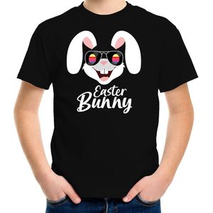 Easter bunny / Paashaas t-shirt zwart voor kinderen - Foute kleding / outfit Pasen - Feestshirts