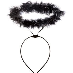 Engel halo - diadeem/tiara/haarband - zwart - Halloween/horror thema accessoires - Verkleedhoofddeksels