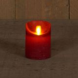 2x Bordeaux rode LED kaarsen / stompkaarsen met bewegende vlam 10 cm - LED kaarsen