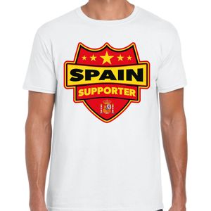 Spanje / Spain schild supporter t-shirt wit voor heren - Feestshirts