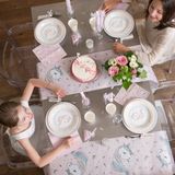 Eenhoorn thema feest wegwerp servies set - 10x bordjes / 10x bekers / 20x servetten - roze - Feestpakketten
