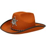 Carnaval verkleed Cowboy hoed Kentucky - bruin - kinderen - Western Sheriff thema - Verkleedhoofddeksels