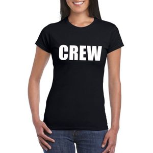 Crew tekst t-shirt zwart dames - Feestshirts