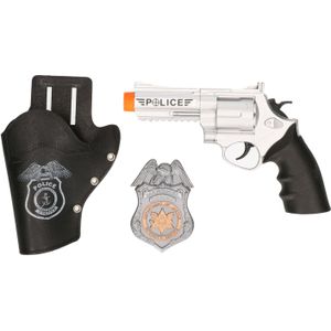 Verkleed speelgoed wapens pistool/holster van kunststof - Politie thema - Verkleedattributen