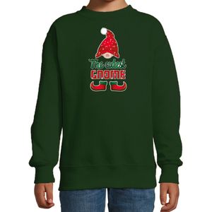 Kersttrui/sweater voor meisjes - Schattigste Gnoom - groen - Kerst kabouter - kerst truien kind