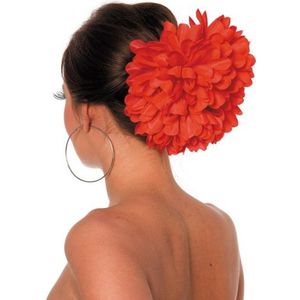 Rode bloem haarklem - Verkleedhaardecoratie