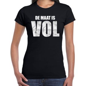 Protest shirt De maat is vol t-shirt zwart dames - Feestshirts