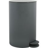 MSV Pedaalemmer - 2x - kunststof - donkergrijs - 3L - klein model - 15 x 27 cm - Badkamer/toilet