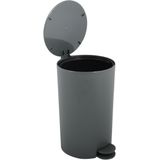 MSV Pedaalemmer - 2x - kunststof - donkergrijs - 3L - klein model - 15 x 27 cm - Badkamer/toilet
