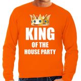 Koningsdag sweater King of the house party oranje voor heren - Feesttruien