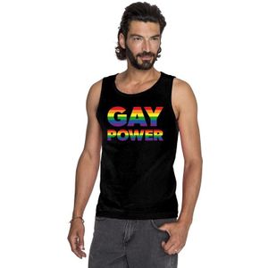 Zwart Gay Power pride tanktop heren - Feestshirts