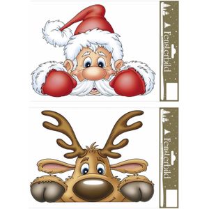 4x stuks velletjes kerst raamstickers 21 x 32 cm - Feeststickers