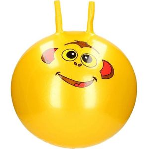 Gele skippybal met dieren gezicht 46 cm - Skippyballen