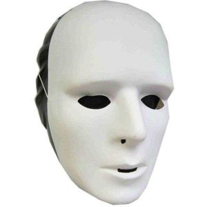 Grimeer maskers - wit - van kunststof - Verkleedmaskers
