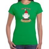 Fout kersttrui t-shirt voor dames - Kado Gnoom - groen - Kerst kabouter - kerst t-shirts