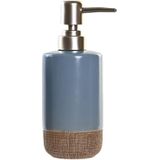 Items badkamer accessoires set drinkbeker/zeeppompje - korenblauw