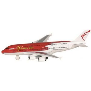 Speelgoed rood/wit vliegtuigje 19 cm - Speelgoed vliegtuigen