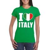 Groen I love Italie fan shirt dames - Feestshirts