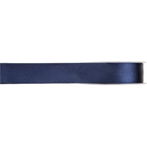 1x Hobby/decoratie navyblauwe satijnen sierlinten 1 cm/10 mm x 25 meter - Cadeaulinten