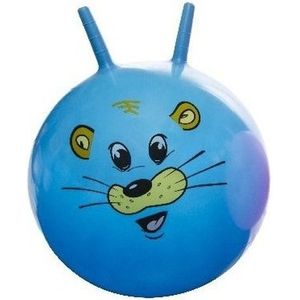 Blauwe skippybal met dieren gezicht 46 cm - Skippyballen