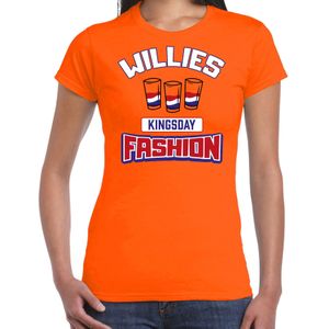 Oranje Koningsdag t-shirt -  Willies Kingsday fashion - shotjes - dames - Feestshirts