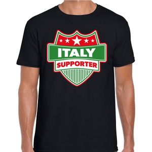 Italie / Italy schild supporter t-shirt zwart voor heren - Feestshirts