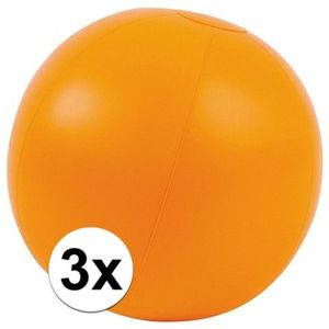 3x Opblaas strandbal oranje - Strandballen