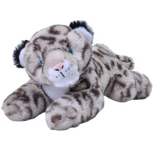 Pluche knuffel dieren Eco-kins sneeuw luipaard/panter van 25 cm - Knuffeldier
