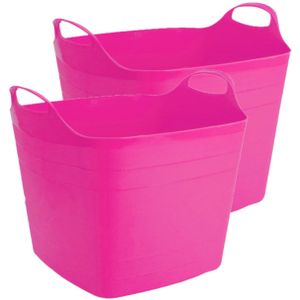 Verstrikking Smerig afbetalen 2x stuks flexibele kuip emmer/wasmand vierkant fuchsia roze 40 liter -  Wasmanden (woonaccessoires) | € 20 bij Primodo.nl | beslist.nl