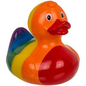 Rubber badeendje - Gay Pride/regenboog thema kleuren - badkamer kado artikelen - Feestdecoratievoorwerp