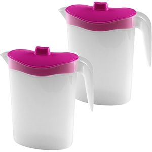 Plastic Waterkannen met Roze Deksel - 1,5 liter (2 stuks)