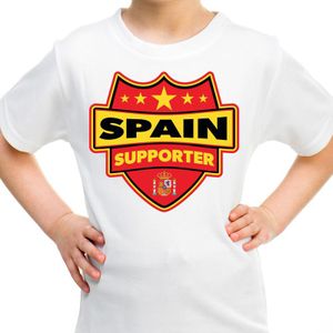 Spanje / Spain schild supporter  t-shirt wit voor kinderen - Feestshirts