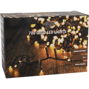 Kerstverlichting - goud licht - 700 lampjes - 1400 cm - incl. timer en dimmer - Kerstverlichting kerstboom