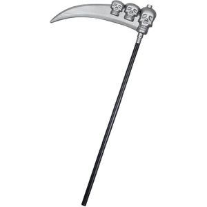 Zwarte zeis van magere Hein - plastic - 103 cm - Halloween wapens accessoires - Verkleedattributen